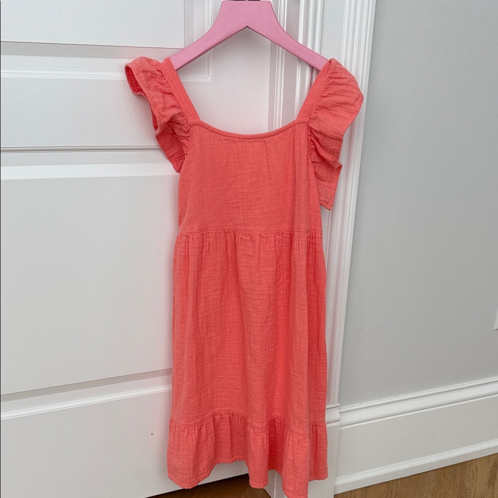 Cat & Jack Coral Ruffle Sleeve Dress